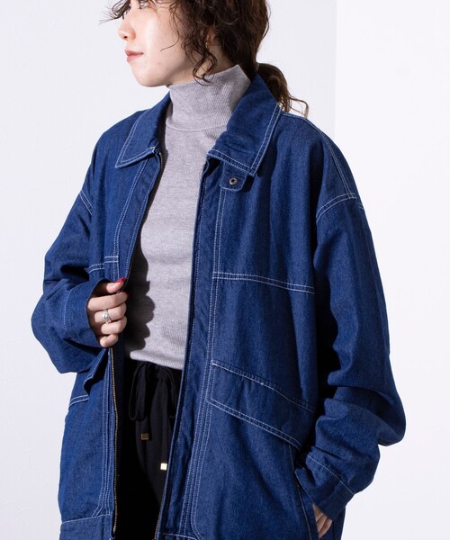 GLOSTER(グロスター)の「【GLOSTER/グロスター】DENIM/デニム ジップブルゾン(ブルゾン・メンズ・ライトブルー/ブラック/インディゴブルー・M/L)」の8枚目の写真