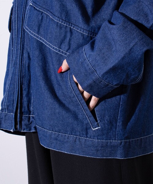 GLOSTER(グロスター)の「【GLOSTER/グロスター】DENIM/デニム ジップブルゾン(ブルゾン・メンズ・ライトブルー/ブラック/インディゴブルー・M/L)」の11枚目の写真