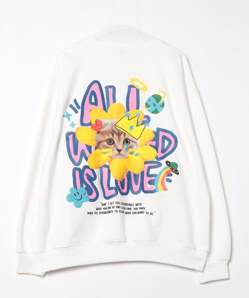 JOHN'S CLOSET（ジョンズクローゼット）の「【13】デジタルプリント＆発砲プリント ビッグトレーナー（スウェット・メンズ・ブラック/ホワイト系その他/オフホワイト/ブラック系その他・LARGE/MEDIUM）」の15枚目の写真