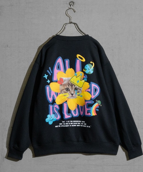 JOHN'S CLOSET（ジョンズクローゼット）の「【13】デジタルプリント＆発砲プリント ビッグトレーナー（スウェット・メンズ・ブラック/ホワイト系その他/オフホワイト/ブラック系その他・LARGE/MEDIUM）」の10枚目の写真