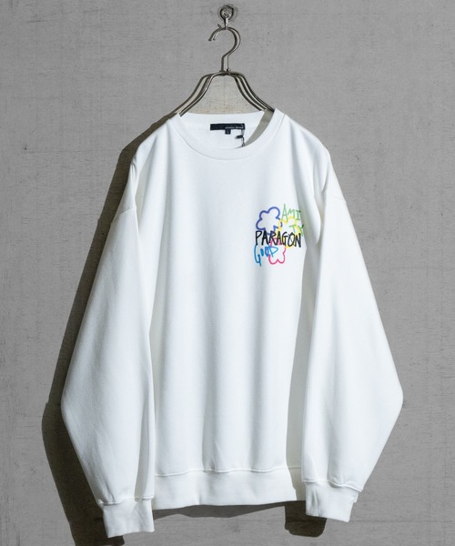 JOHN'S CLOSET（ジョンズクローゼット）の「【13】デジタルプリント＆発砲プリント ビッグトレーナー（スウェット・メンズ・ブラック/ホワイト系その他/オフホワイト/ブラック系その他・LARGE/MEDIUM）」の7枚目の写真