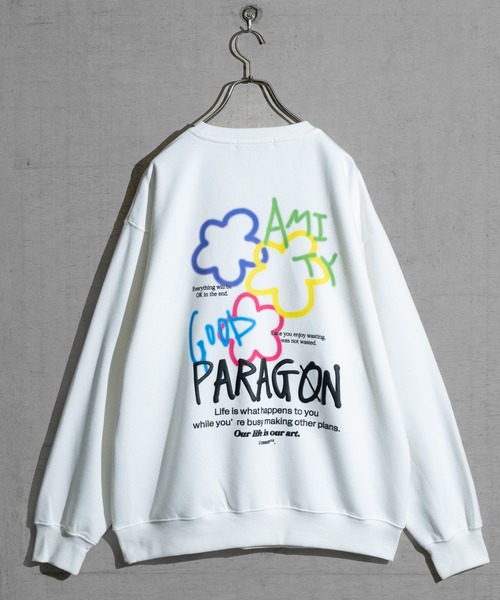 JOHN'S CLOSET（ジョンズクローゼット）の「【13】デジタルプリント＆発砲プリント ビッグトレーナー（スウェット・メンズ・ブラック/ホワイト系その他/オフホワイト/ブラック系その他・LARGE/MEDIUM）」の8枚目の写真