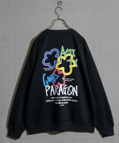 JOHN'S CLOSET（ジョンズクローゼット）の「【13】デジタルプリント＆発砲プリント ビッグトレーナー（スウェット・メンズ・ブラック/ホワイト系その他/オフホワイト/ブラック系その他・LARGE/MEDIUM）」の12枚目の写真