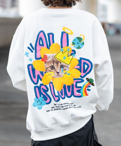 JOHN'S CLOSET（ジョンズクローゼット）の「【13】デジタルプリント＆発砲プリント ビッグトレーナー（スウェット・メンズ・ブラック/ホワイト系その他/オフホワイト/ブラック系その他・LARGE/MEDIUM）」の19枚目の写真