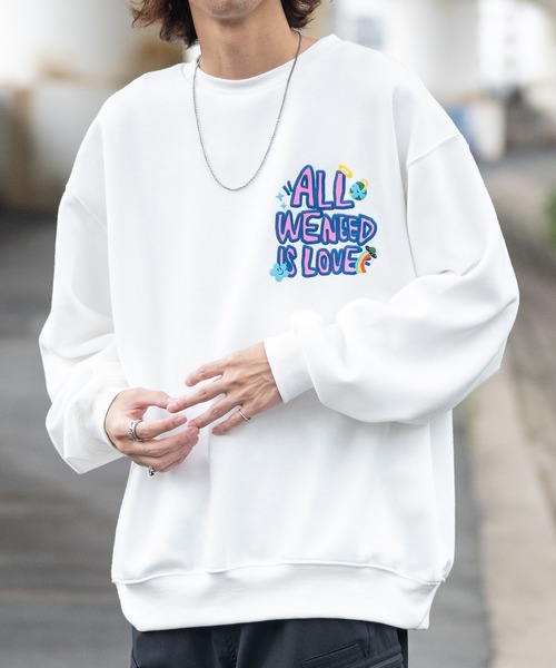 JOHN'S CLOSET（ジョンズクローゼット）の「【13】デジタルプリント＆発砲プリント ビッグトレーナー（スウェット・メンズ・ブラック/ホワイト系その他/オフホワイト/ブラック系その他・LARGE/MEDIUM）」の17枚目の写真