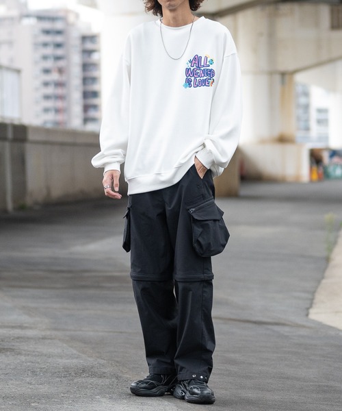 JOHN'S CLOSET（ジョンズクローゼット）の「【13】デジタルプリント＆発砲プリント ビッグトレーナー（スウェット・メンズ・ブラック/ホワイト系その他/オフホワイト/ブラック系その他・LARGE/MEDIUM）」の20枚目の写真