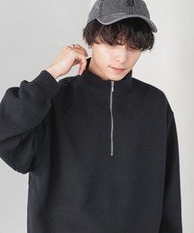 RAGEBLUE | 【SIGNAL SPORTS】裏毛ヘビーウェイトコットン/ワンポイント刺繍ハーフジップ(スウェット)