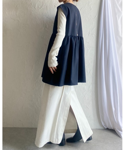 She's Closet(シーズクローゼット)の「袖ボタンクルーネックタイト長袖リブニットトップス(ニット/セーター・レディース・杢グレー/アイボリー/ブラック/オレンジ/レッド/マスタード/カーキ/ブラウン・FREE)」の21枚目の写真