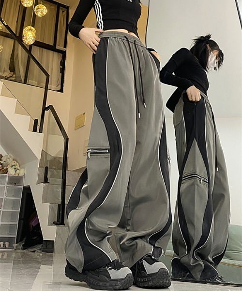 SHEENA(シーナ)の「カーブラインワイドイージーパンツ(その他パンツ・レディース・グレー・M)」の3枚目の写真