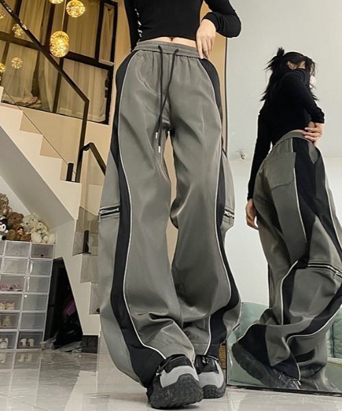 SHEENA(シーナ)の「カーブラインワイドイージーパンツ(その他パンツ・レディース・グレー・M)」の4枚目の写真