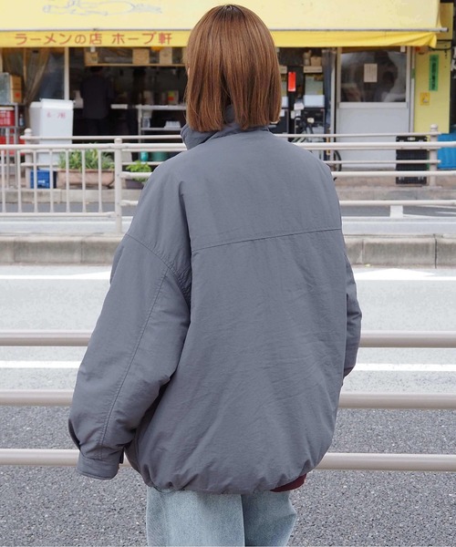 tiptop（ティップトップ）の「ナイロンスタンドカラーパディングブルゾン（ブルゾン・レディース・ブラック/アイボリー/チャコールグレー/ベージュ・FREE）」の10枚目の写真