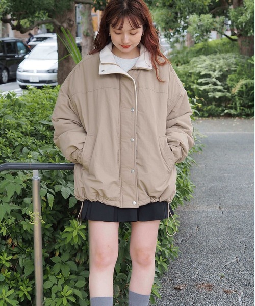 NOBLE ノーブル　スタンドカラーナイロンジップブルゾン tiptop（ティップトップ）の「ナイロンスタンドカラーパディング