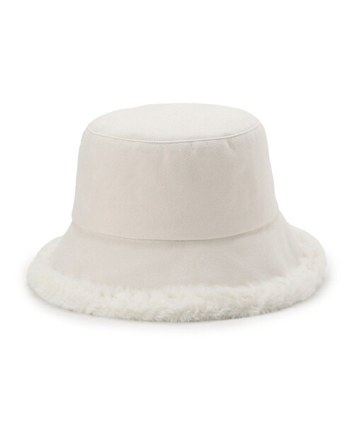 SHOO・LA・RUE(シューラルー)の「◆リバーシブルフェイクムートン×フェイクファーバケハ(ハット・レディース・ベージュ/ブラック/オフホワイト/チャコールグレー・00)」の2枚目の写真