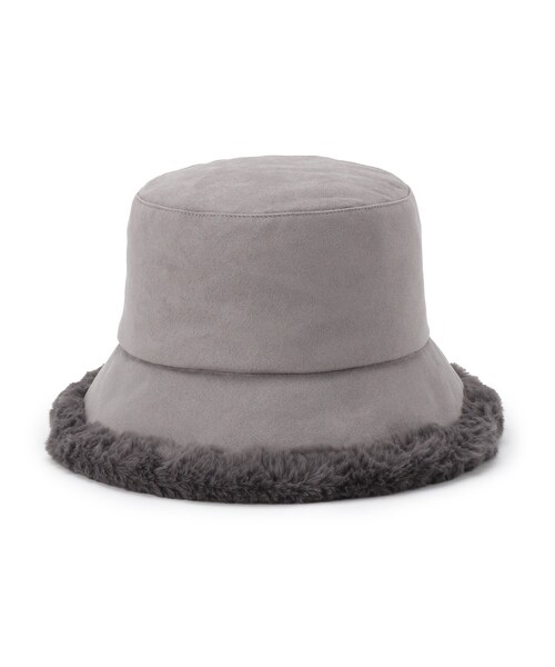 SHOO・LA・RUE(シューラルー)の「◆リバーシブルフェイクムートン×フェイクファーバケハ(ハット・レディース・ベージュ/ブラック/オフホワイト/チャコールグレー・00)」の4枚目の写真