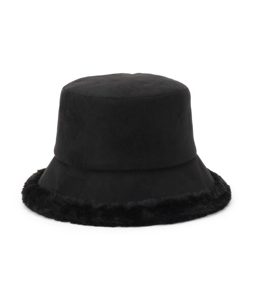 SHOO・LA・RUE(シューラルー)の「◆リバーシブルフェイクムートン×フェイクファーバケハ(ハット・レディース・ベージュ/ブラック/オフホワイト/チャコールグレー・00)」の3枚目の写真