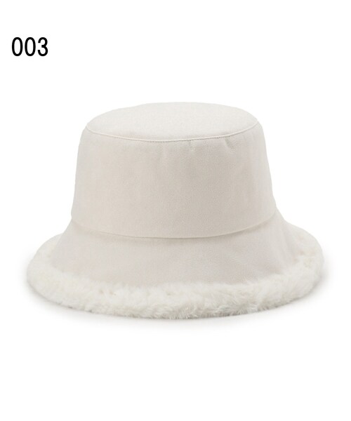 SHOO・LA・RUE(シューラルー)の「◆リバーシブルフェイクムートン×フェイクファーバケハ(ハット・レディース・ベージュ/ブラック/オフホワイト/チャコールグレー・00)」の7枚目の写真