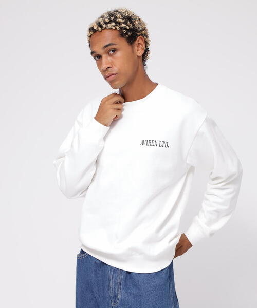 AVIREX(アヴィレックス)の「《WEB&DEPOT限定》TAPESTORY OF NEWYORK CREWNECK SWEAT(スウェット・メンズ・レッド系その他4/チャコールグレー/ホワイト・F)」の4枚目の写真