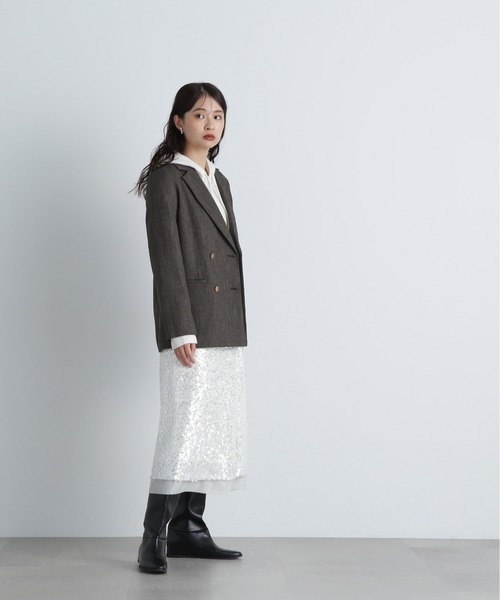 N.（N. Natural Beauty Basic）（エヌエヌナチュラルビューティーベーシック）の「ニットパーカー（パーカー・レディース・オフホワイト/グレー/ピンク・MEDIUM）」の11枚目の写真