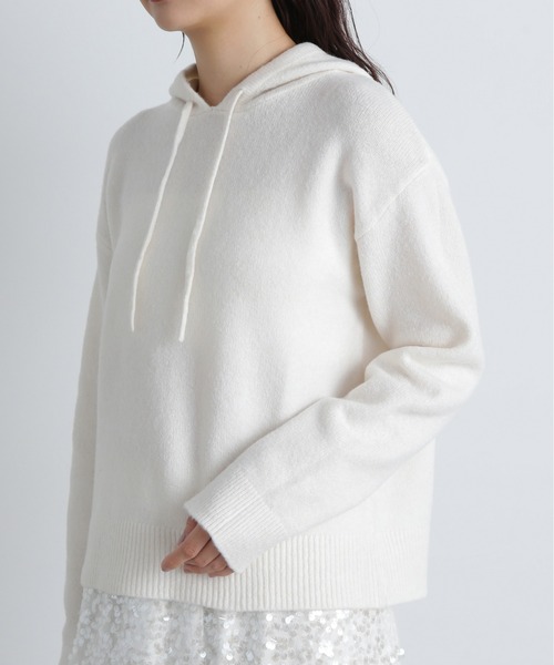 N.（N. Natural Beauty Basic）（エヌエヌナチュラルビューティーベーシック）の「ニットパーカー（パーカー・レディース・オフホワイト/グレー/ピンク・MEDIUM）」の17枚目の写真