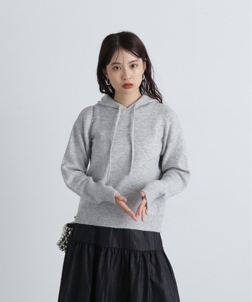 N.（N. Natural Beauty Basic）（エヌエヌナチュラルビューティーベーシック）の「ニットパーカー（パーカー・レディース・オフホワイト/グレー/ピンク・MEDIUM）」の19枚目の写真