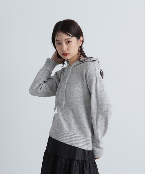 N.（N. Natural Beauty Basic）（エヌエヌナチュラルビューティーベーシック）の「ニットパーカー（パーカー・レディース・オフホワイト/グレー/ピンク・MEDIUM）」の20枚目の写真