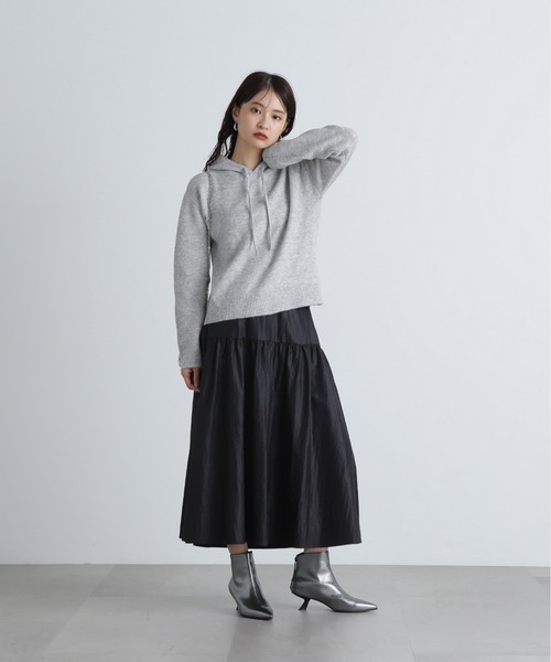 N.（N. Natural Beauty Basic）（エヌエヌナチュラルビューティーベーシック）の「ニットパーカー（パーカー・レディース・オフホワイト/グレー/ピンク・MEDIUM）」の21枚目の写真