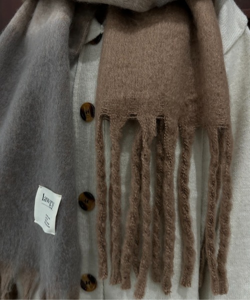 lawgy(ラウジー)の「mix color fringe muffler / ミックスカラーフリンジマフラー(マフラー・レディース・チェック/マルチ・FREE)」の11枚目の写真