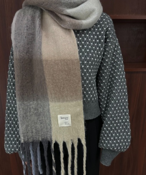 lawgy(ラウジー)の「mix color fringe muffler / ミックスカラーフリンジマフラー(マフラー・レディース・チェック/マルチ・FREE)」の6枚目の写真