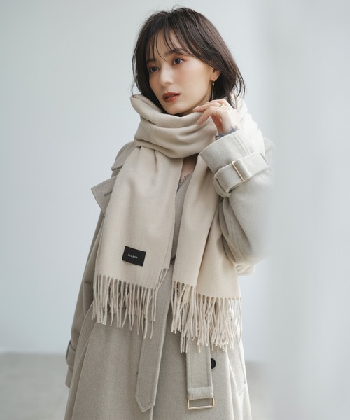 anuans アルパカウールショールカラーコート anuans アルパカウールショールカラーコート