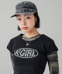 X-girl | RHINESTONE OVAL LOGO S/S BABY TEE(Tシャツ/カットソー)