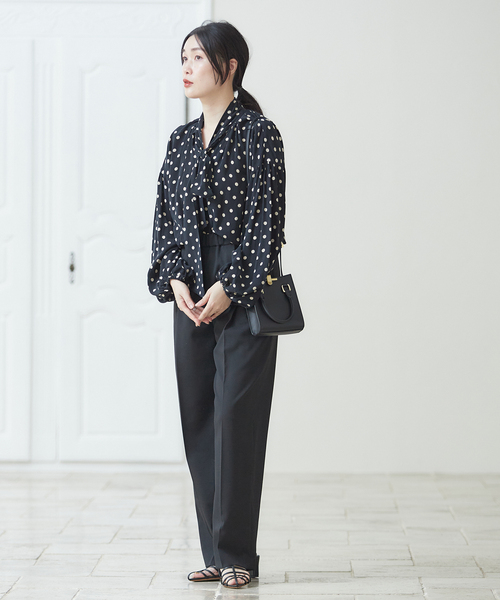 journal standard L'essage(ジャーナルスタンダードレサージュ)の「《追加3》IPEKERDOTボウタイブラウス(シャツ/ブラウス・レディース・ブラック/ダークブルー・FREE)」の4枚目の写真