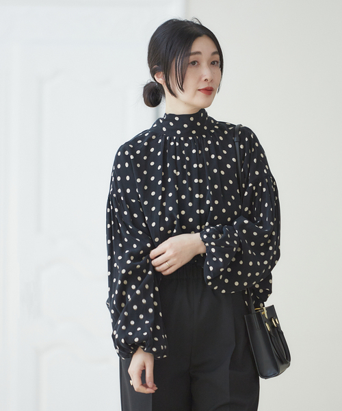 journal standard L'essage(ジャーナルスタンダードレサージュ)の「《追加3》IPEKERDOTボウタイブラウス(シャツ/ブラウス・レディース・ブラック/ダークブルー・FREE)」の7枚目の写真