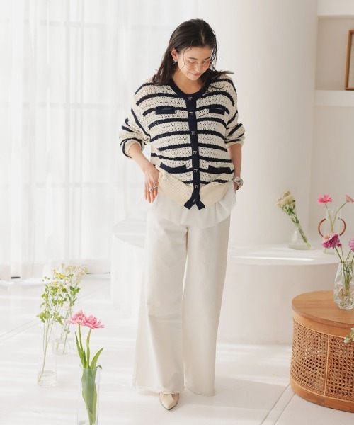 DONOBAN（ドノバン）の「撥水ワイドデニム（デニムパンツ・レディース・ホワイト/ライトブルー・M-Short/M-Regular/L-Short/L-Long/M-Long/L-Regular）」の10枚目の写真