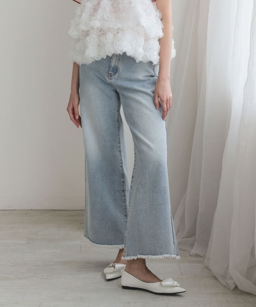 DONOBAN（ドノバン）の「撥水ワイドデニム（デニムパンツ・レディース・ホワイト/ライトブルー・M-Short/M-Regular/L-Short/L-Long/M-Long/L-Regular）」の16枚目の写真