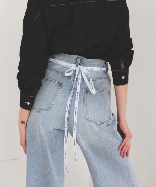 DONOBAN（ドノバン）の「撥水ワイドデニム（デニムパンツ・レディース・ホワイト/ライトブルー・M-Short/M-Regular/L-Short/L-Long/M-Long/L-Regular）」の18枚目の写真