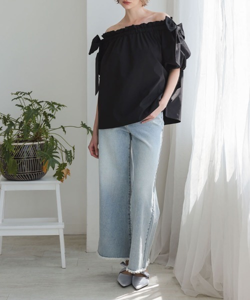 DONOBAN（ドノバン）の「撥水ワイドデニム（デニムパンツ・レディース・ホワイト/ライトブルー・M-Short/M-Regular/L-Short/L-Long/M-Long/L-Regular）」の21枚目の写真