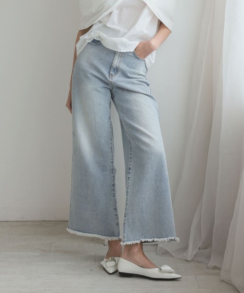 DONOBAN（ドノバン）の「撥水ワイドデニム（デニムパンツ・レディース・ホワイト/ライトブルー・M-Short/M-Regular/L-Short/L-Long/M-Long/L-Regular）」の22枚目の写真