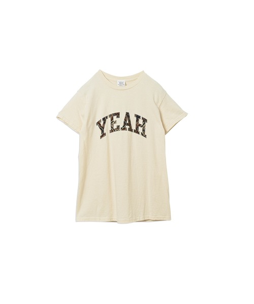 「KHA:KI / カーキ」 エンブロイダリーTEE「YEAH」 EMBROIDERY TEE 「YEAH」（Tシャツ/カットソー）｜kha:ki（カーキ）