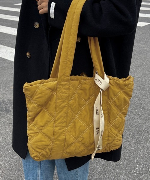 Miniministore(ミニミニストア)の「キルティングバッグ トートバッグ 大容量(トートバッグ・レディース・マスタード/オレンジ/ワインレッド/ブラック/グレー/カーキ/ベージュ・FREE)」の9枚目の写真