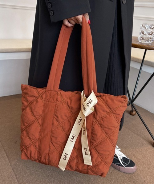 Miniministore(ミニミニストア)の「キルティングバッグ トートバッグ 大容量(トートバッグ・レディース・マスタード/オレンジ/ワインレッド/ブラック/グレー/カーキ/ベージュ・FREE)」の21枚目の写真