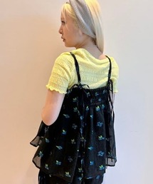 CAROLINA GLASER | フラワー刺繍シアーキャミ(キャミソール)