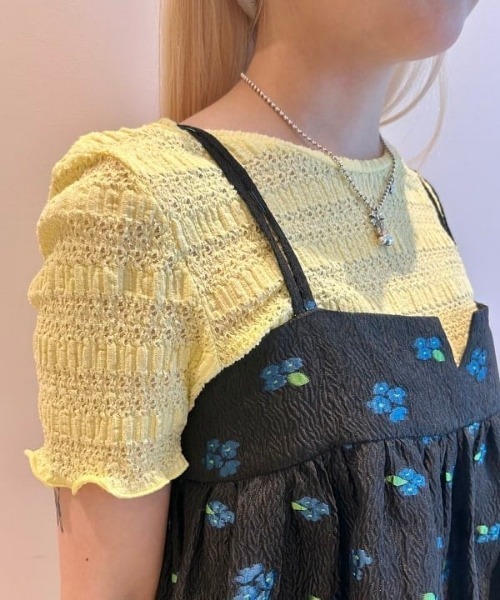 CAROLINA GLASER（カロリナ グレイサー）の「フラワー刺繍シアーキャミ（キャミソール・レディース・ブラック/ホワイト・ONE SIZE）」の4枚目の写真