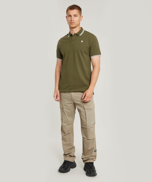 G-STAR(ジースター)の「DUNDA SLIM STRIPE POLO/ワンポイントロゴポロ(ポロシャツ・メンズ・ダークオリーブ・LARGE/MEDIUM/SMALL/X-LARGE/X-SMALL)」の5枚目の写真