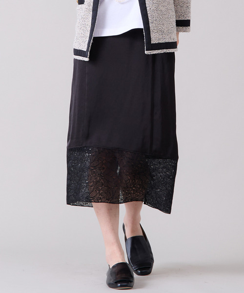 レースコンビサテンスカート（スカート）｜Liesse（リエス）