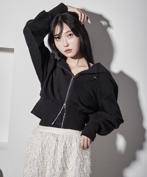 セール】タイニーピン付き逆開ファスナーパーカー（パーカー