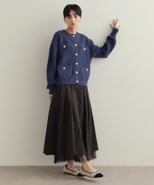 セール】カラーネップニットカーディガン【洗濯機洗い可