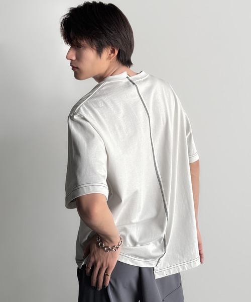 Classical Origin(クラシカルオリジン)の「【Classical Origin】「脱・量産型。」アシンメトリー配色ステッチTシャツ/Asymmetric Stitch Design T-Shirt(Tシャツ/カットソー・メンズ・チャコール/ホワイト/ブラック・LARGE/MEDIUM/SMALL)」の21枚目の写真