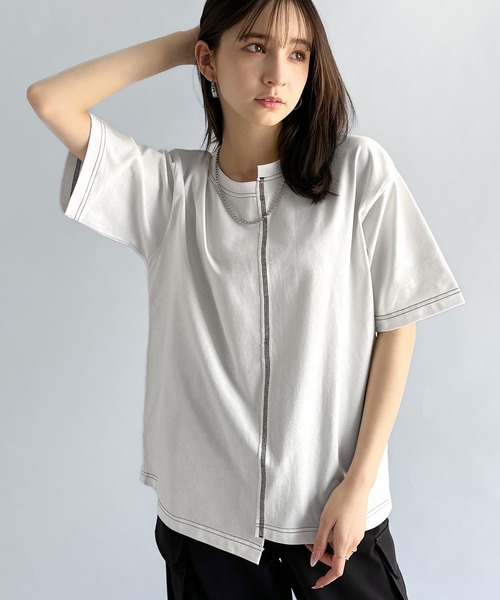Classical Origin(クラシカルオリジン)の「【Classical Origin】「脱・量産型。」アシンメトリー配色ステッチTシャツ/Asymmetric Stitch Design T-Shirt(Tシャツ/カットソー・メンズ・チャコール/ホワイト/ブラック・LARGE/MEDIUM/SMALL)」の17枚目の写真