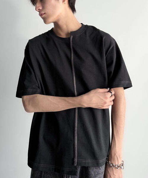 Classical Origin(クラシカルオリジン)の「【Classical Origin】「脱・量産型。」アシンメトリー配色ステッチTシャツ/Asymmetric Stitch Design T-Shirt(Tシャツ/カットソー・メンズ・チャコール/ホワイト/ブラック・LARGE/MEDIUM/SMALL)」の20枚目の写真