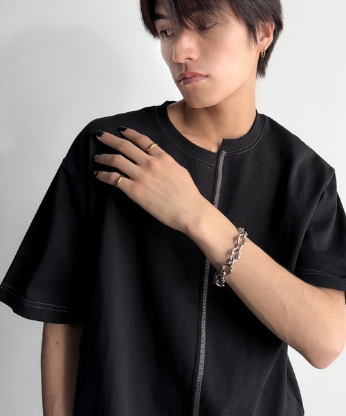 Classical Origin(クラシカルオリジン)の「【Classical Origin】「脱・量産型。」アシンメトリー配色ステッチTシャツ/Asymmetric Stitch Design T-Shirt(Tシャツ/カットソー・メンズ・チャコール/ホワイト/ブラック・LARGE/MEDIUM/SMALL)」の11枚目の写真